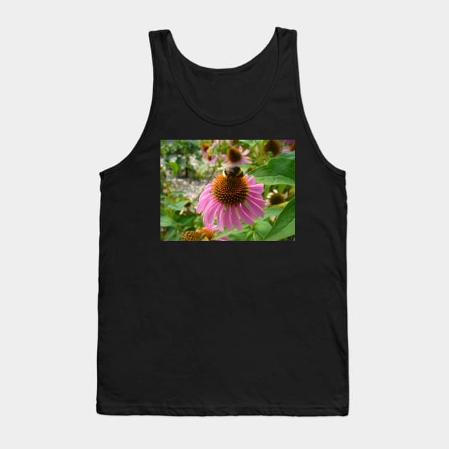 Bumble Bee on Echinacea Tank Top by KaSaPo